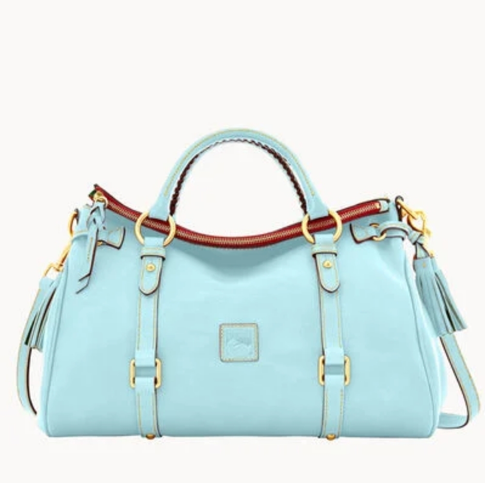 New! 🆕 Dooney & Bourke Florentine Large Satchel In Pale Blue 🔵